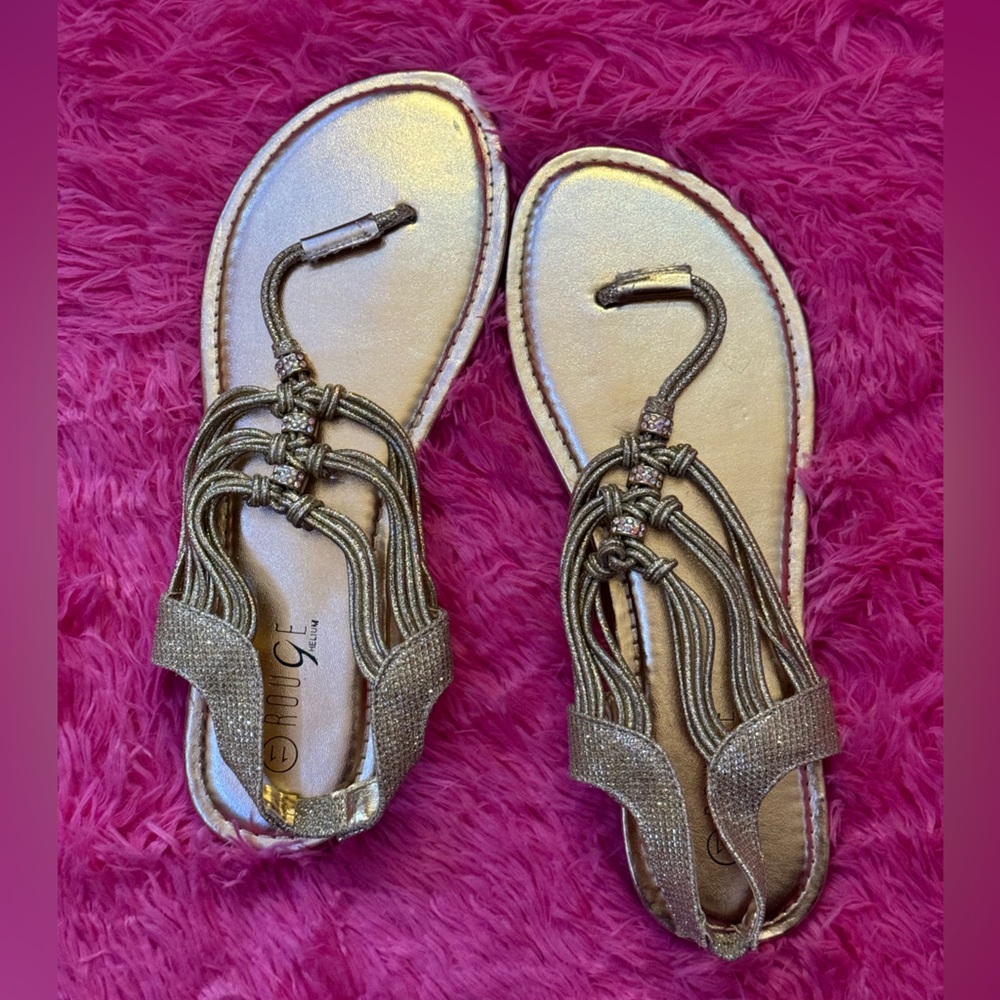New women’s gold Sandals size 11